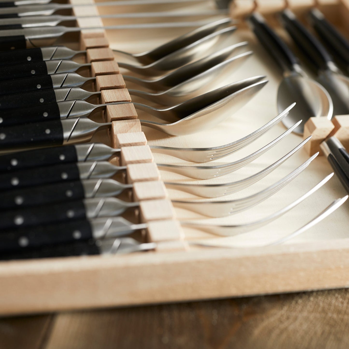  Goyon-Chazeau Black Paperstone Flatware Boxed 24-Piece Set