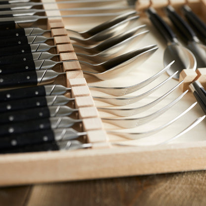  Goyon-Chazeau Black Paperstone Flatware Boxed 24-Piece Set