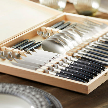  Goyon-Chazeau Black Paperstone Flatware Boxed 24-Piece Set