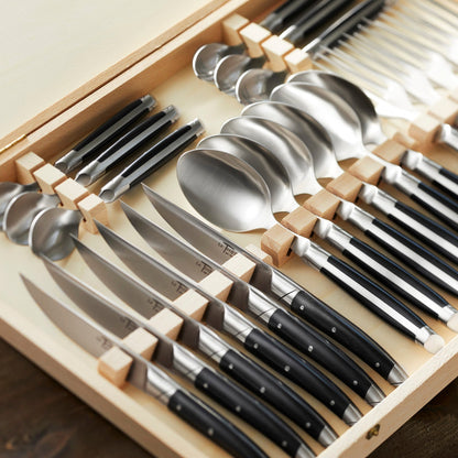  Goyon-Chazeau Black Paperstone Flatware Boxed 24-Piece Set