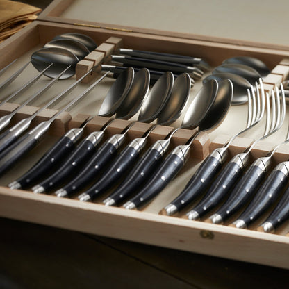  Goyon-Chazeau Black Paperstone Flatware Boxed 24-Piece Set