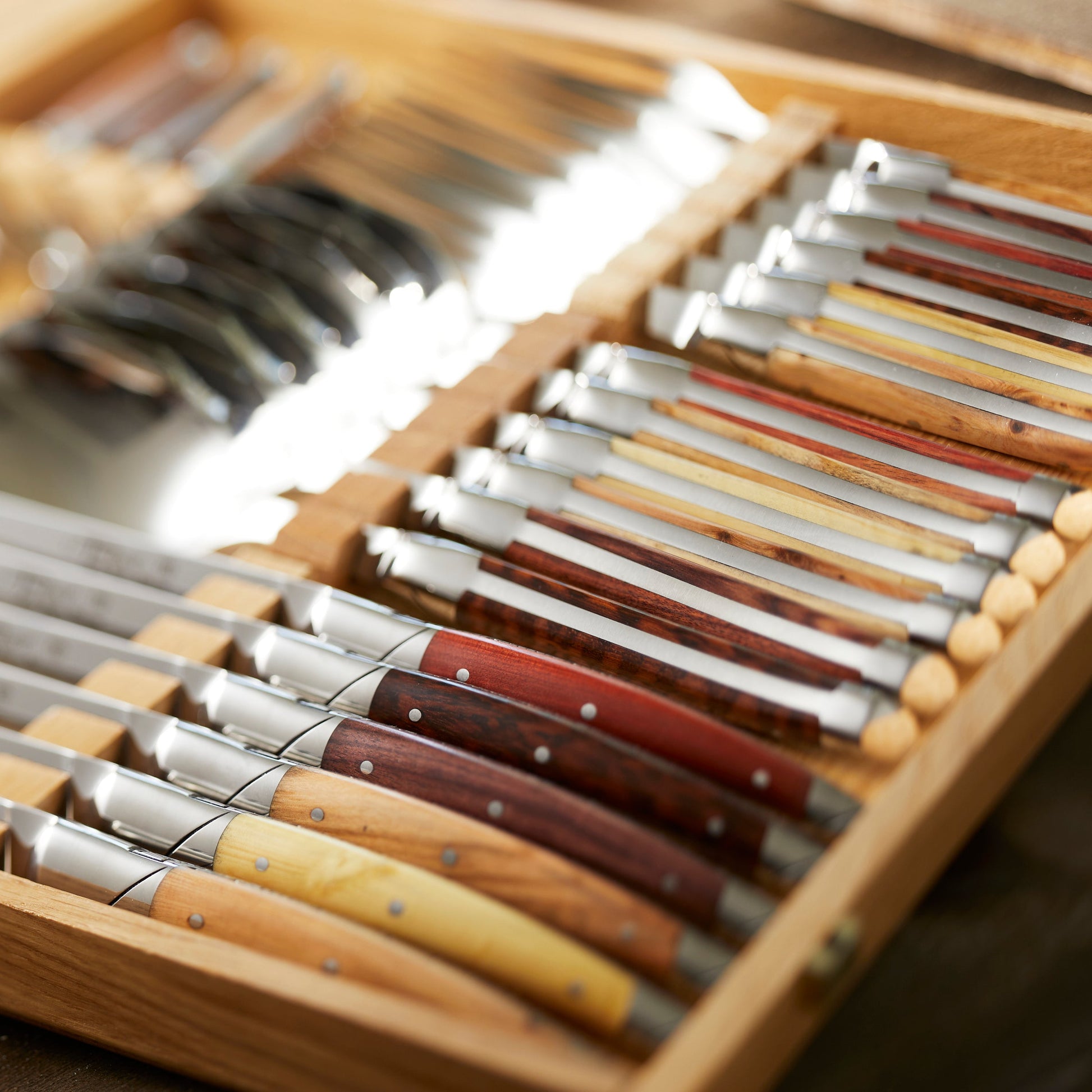 Goyon-Chazeau Mixed Wood Flatware Boxed 24-Piece Set