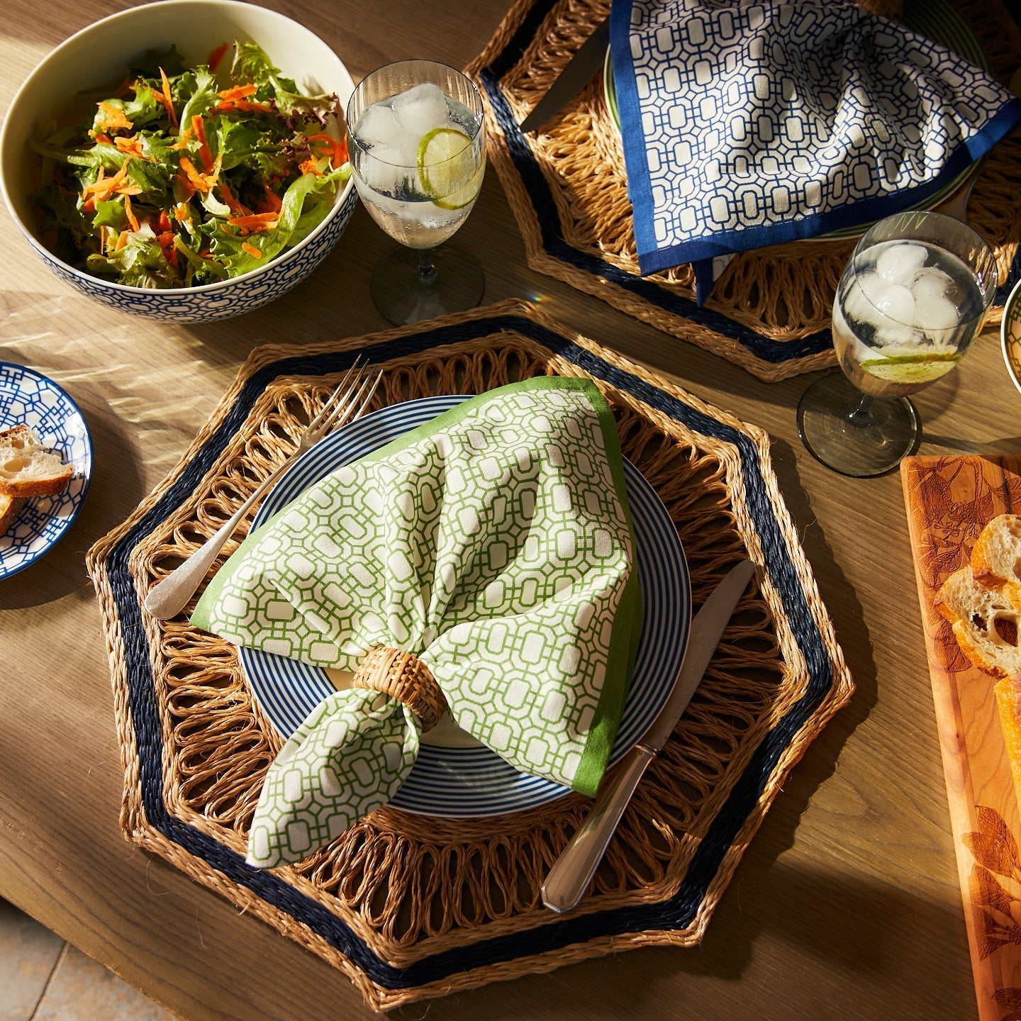  Newport Garden Gate Dinner Napkins In Green Set/4