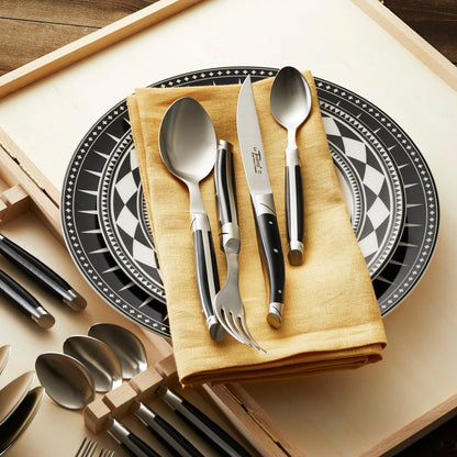  Goyon-Chazeau Black Paperstone Flatware Boxed 24-Piece Set