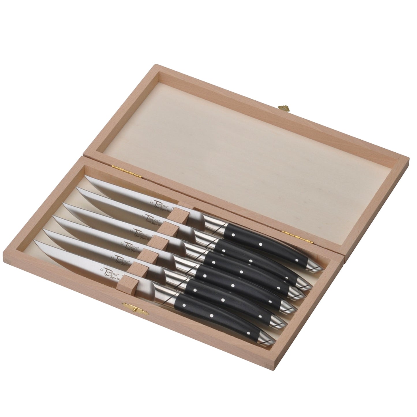  Goyon-Chazeau Black Paperstone Steak Knives Boxed Set/6