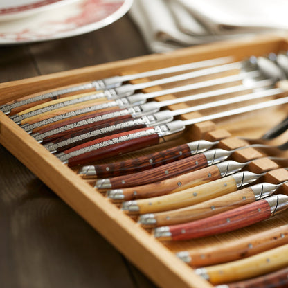  Goyon-Chazeau Mixed Wood Flatware Boxed 24-Piece Set
