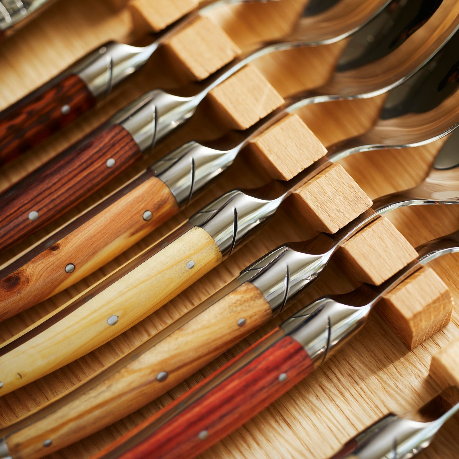  Goyon-Chazeau Mixed Wood Flatware Boxed 24-Piece Set