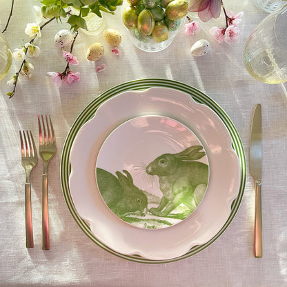  Newport Stripe Verde Rimmed Dinner Plate