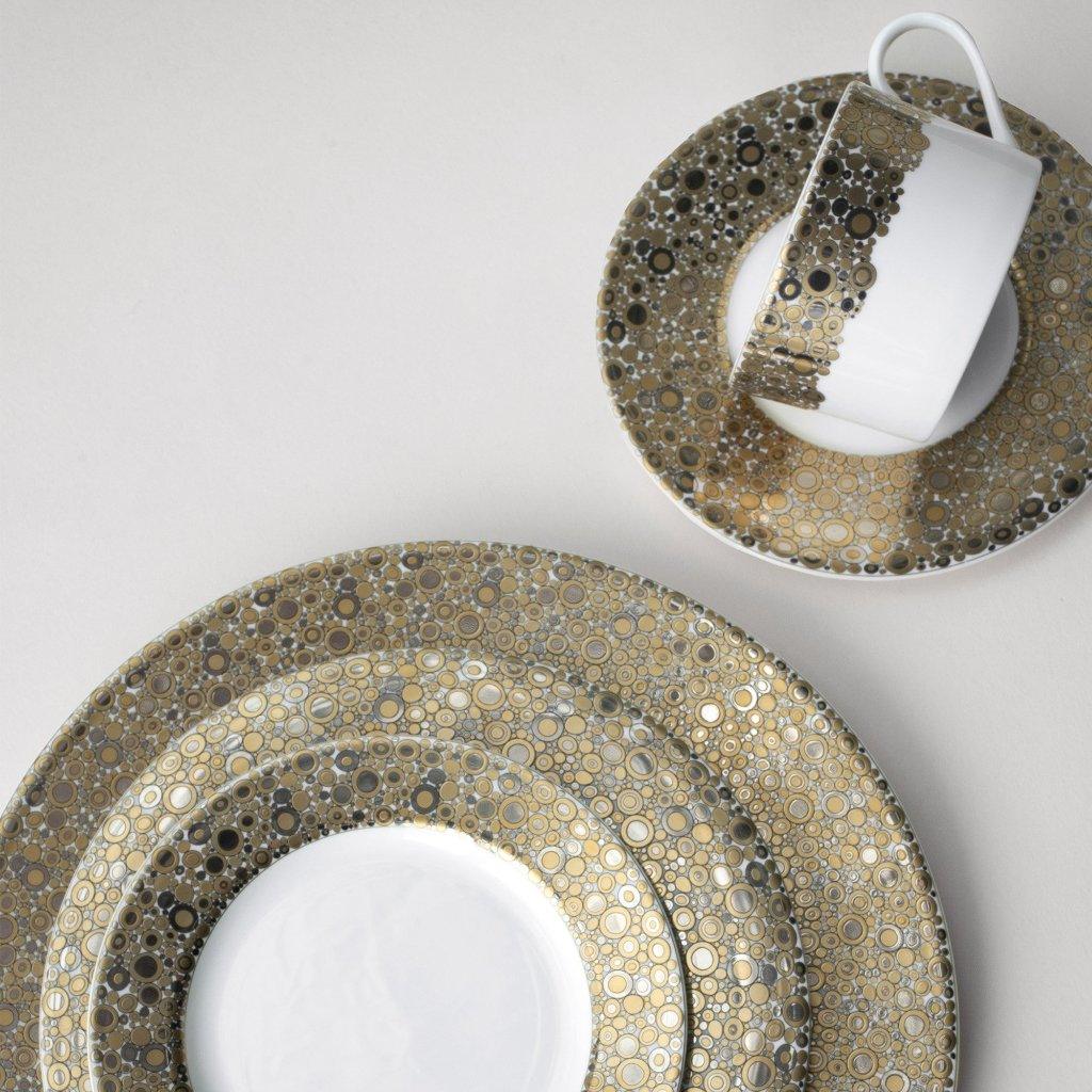  Ellington Shimmer Gold & Platinum Cup & Saucer Set Of 4