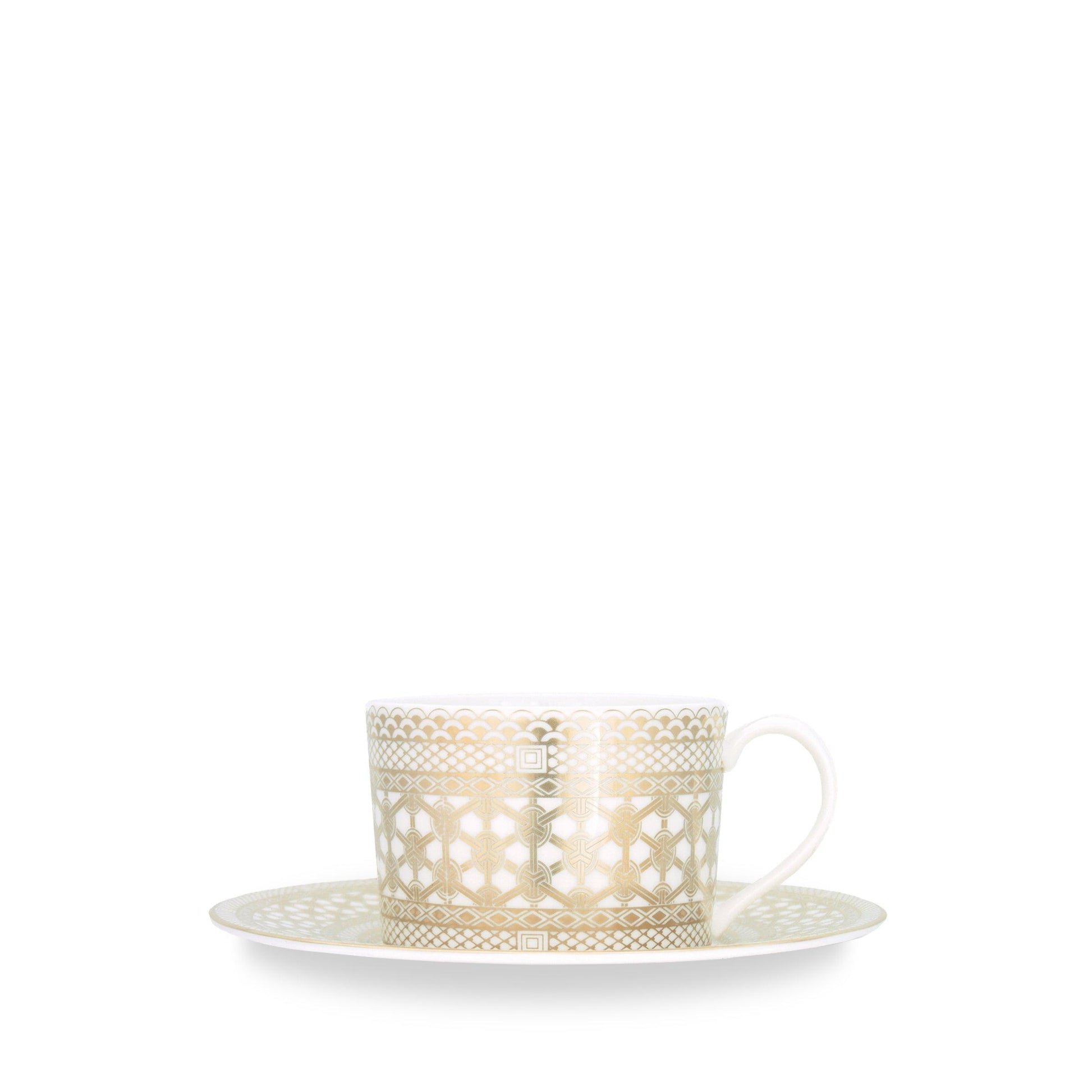  Hawthorne Gilt Cup & Saucer Set Of 4