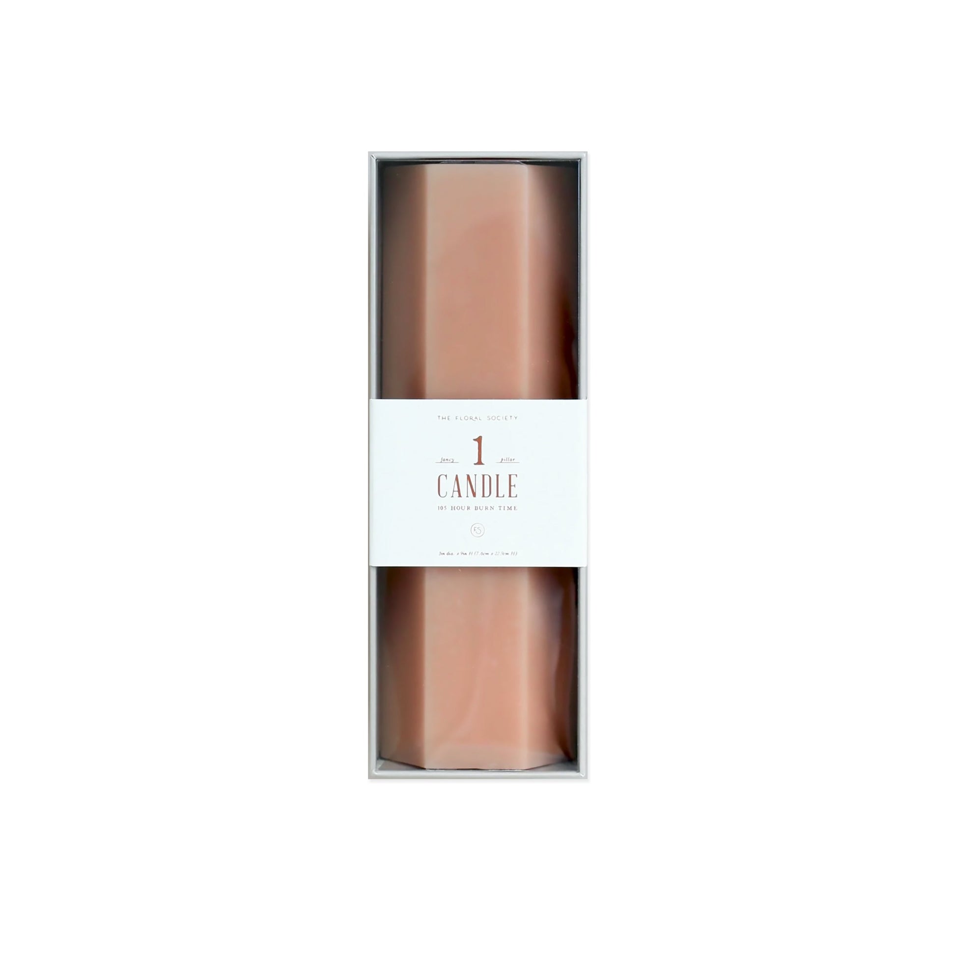  9" Petal Pink Hexagon Pillar Candle