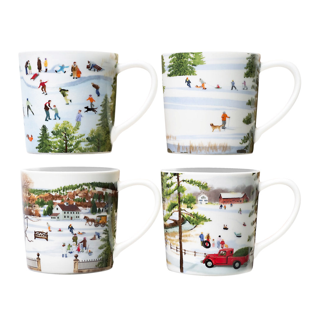  Caskata X Felix Doolittle Winter Wonderland Mugs, Set Of 4