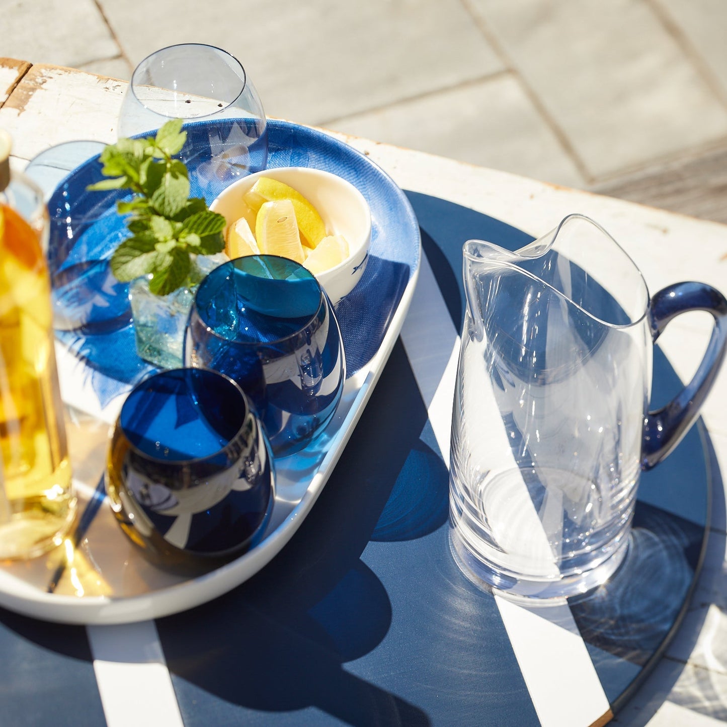  Les Nuages Blue Handle Small Pitcher