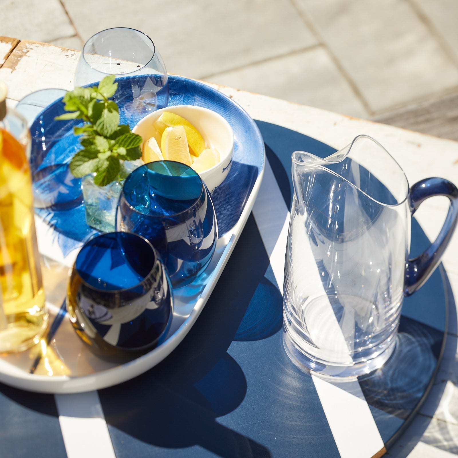  Les Nuages Blue Handle Small Pitcher
