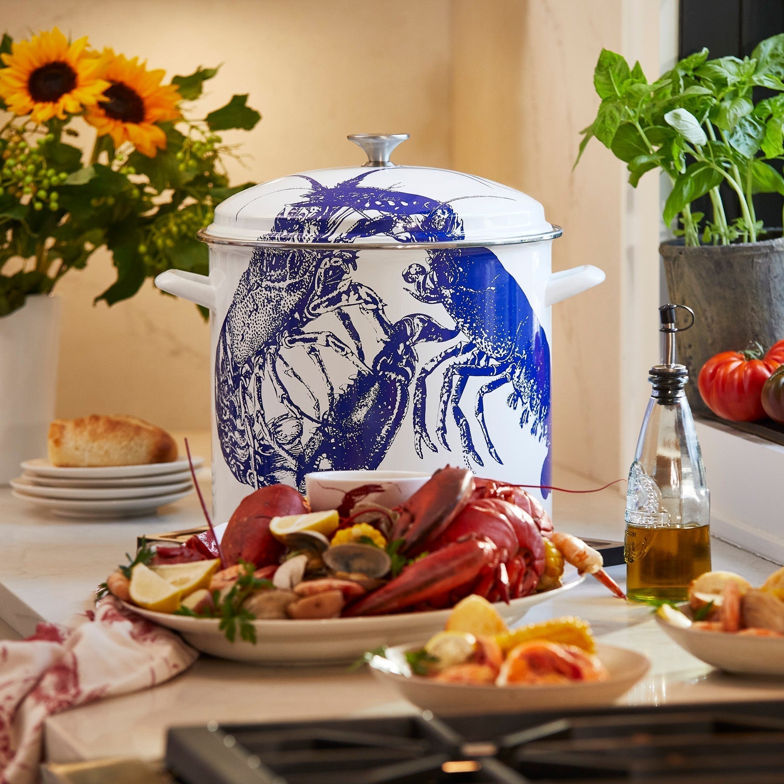  Caskata X Cuisinart Limited Edition Lobster 16 Qt. Enamel On Steel Stockpot