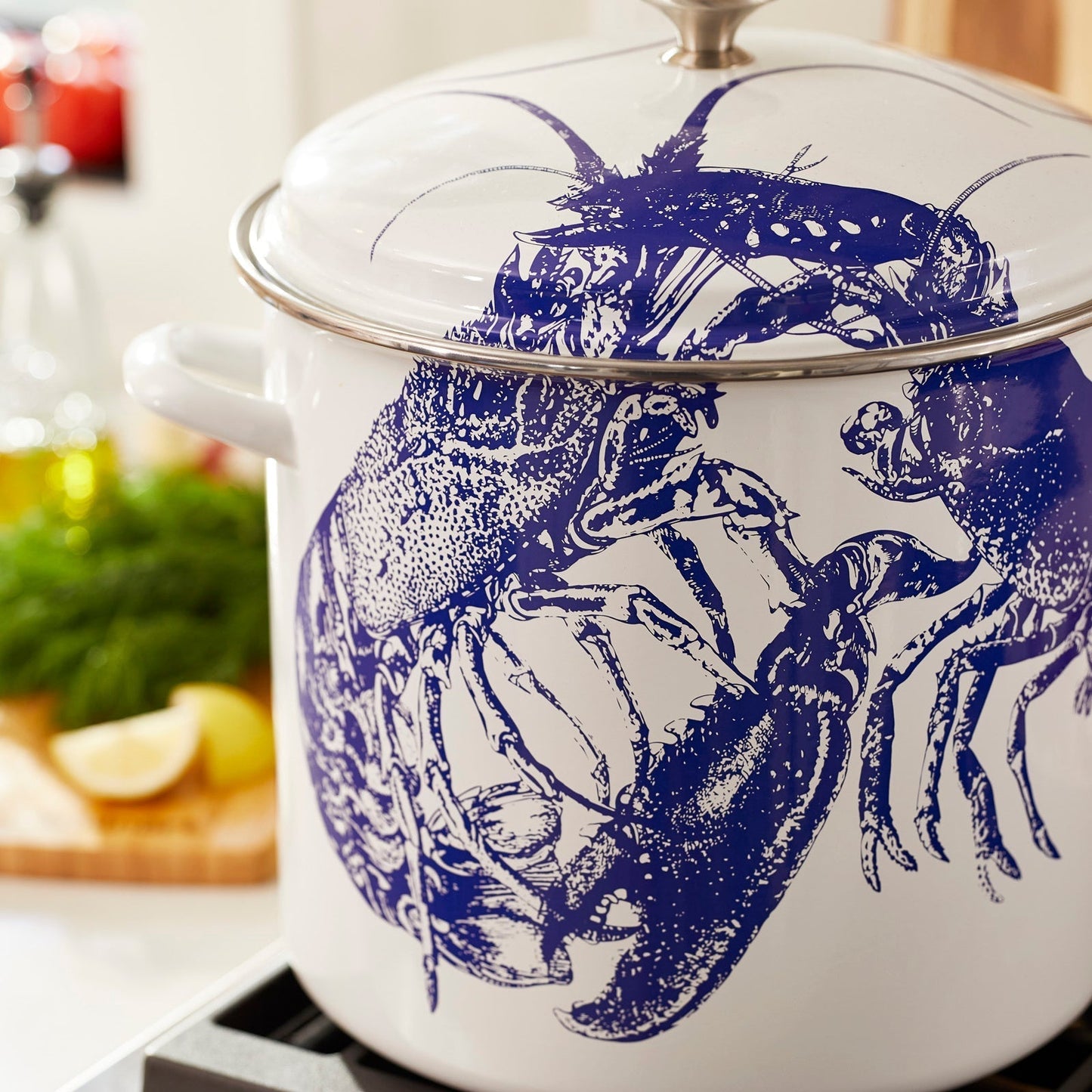  Caskata X Cuisinart Limited Edition Lobster 16 Qt. Enamel On Steel Stockpot