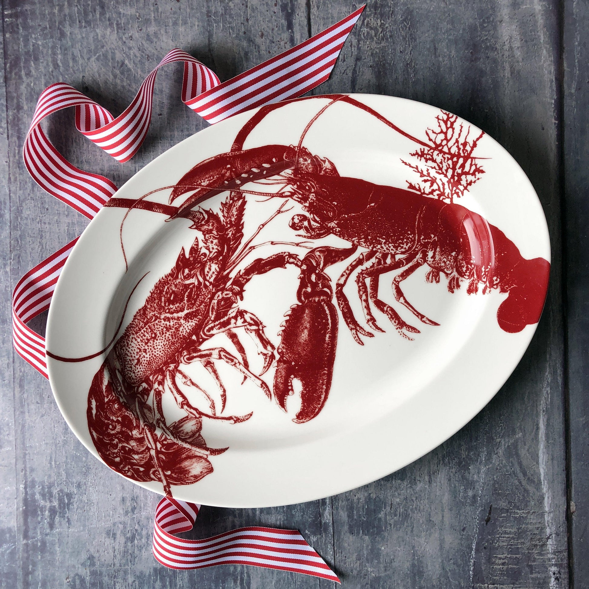  Lobster Oval Rimmed Platter