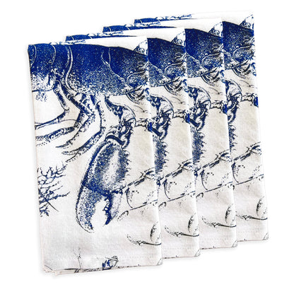  Blue Lobster Dinner Napkins, Set Of 4