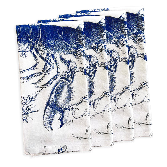  Blue Lobster Dinner Napkins, Set Of 4