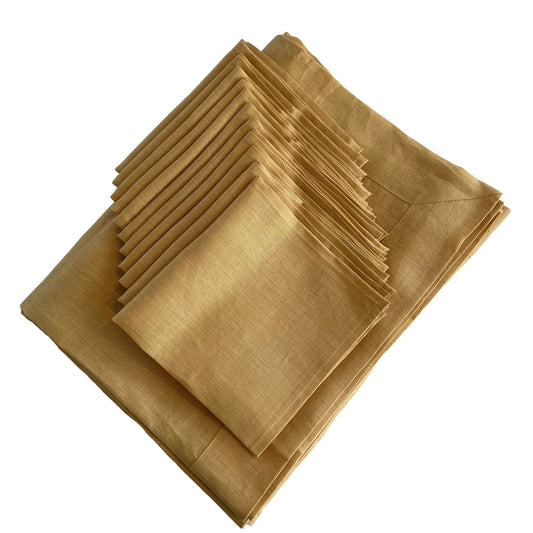  Marigold Linen Tablecloth And Napkin Set