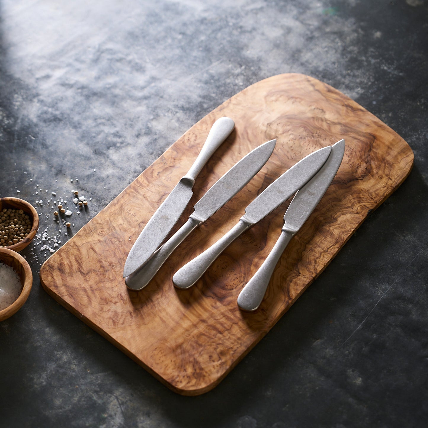 Pewter Set/4 Steak Knives