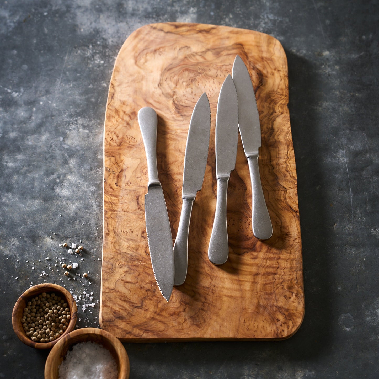  Pewter Set/4 Steak Knives