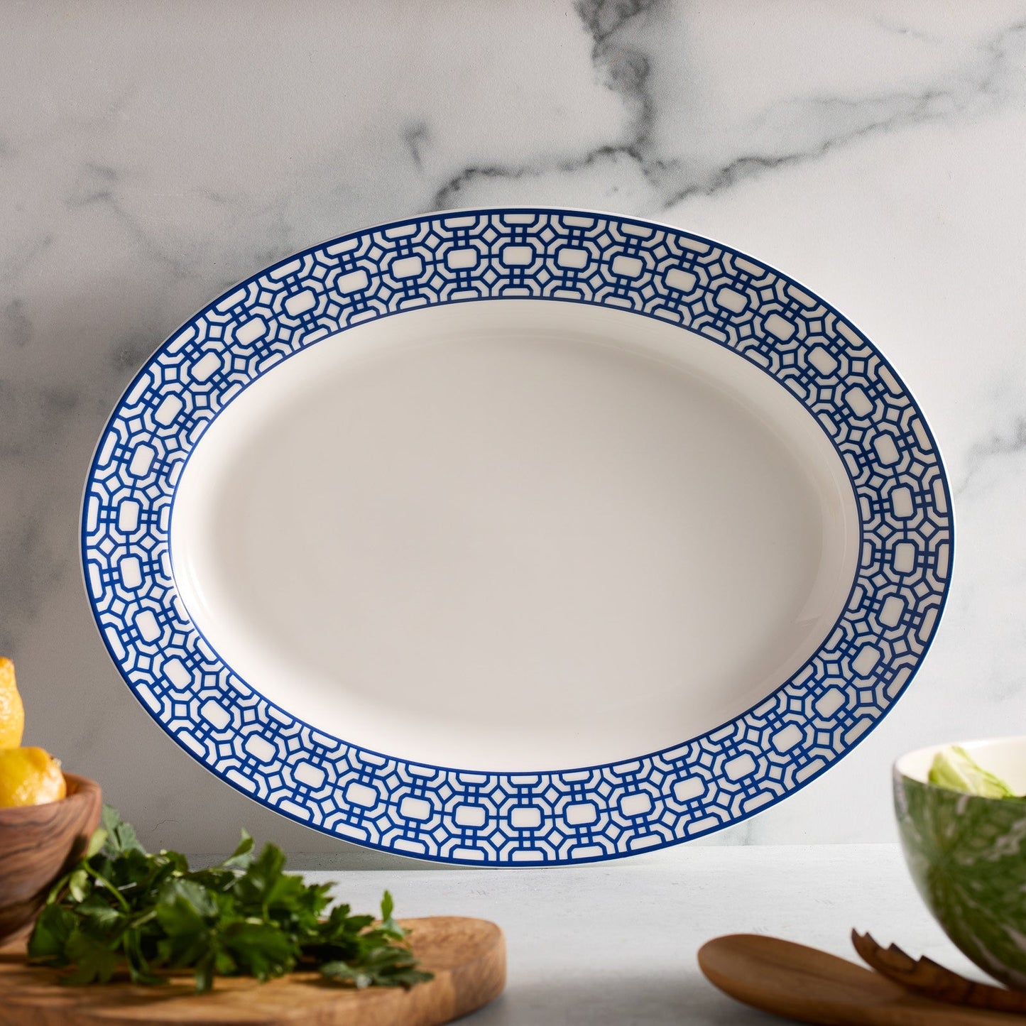  Newport Garden Gate Oval Rimmed Platter