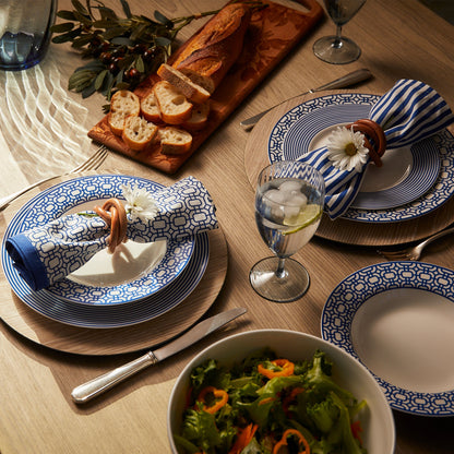  Newport Garden Gate Dinner Napkins In Blue Set/4