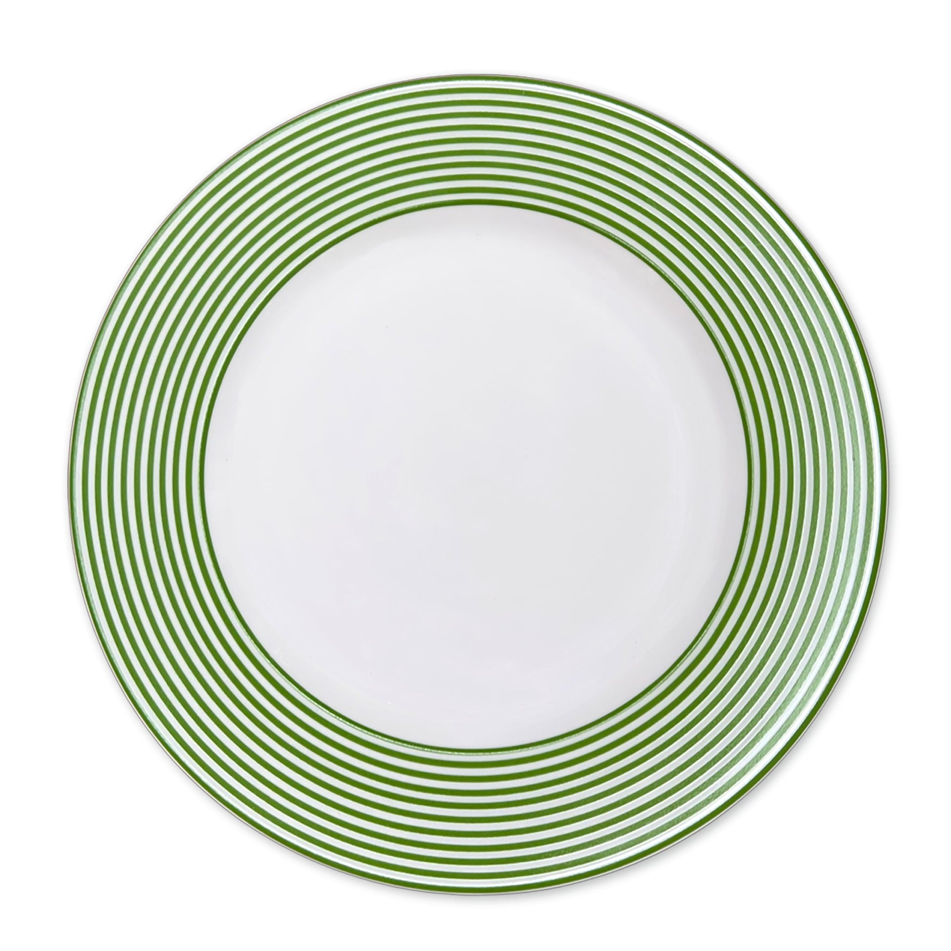  Newport Stripe Verde Rimmed Dinner Plate