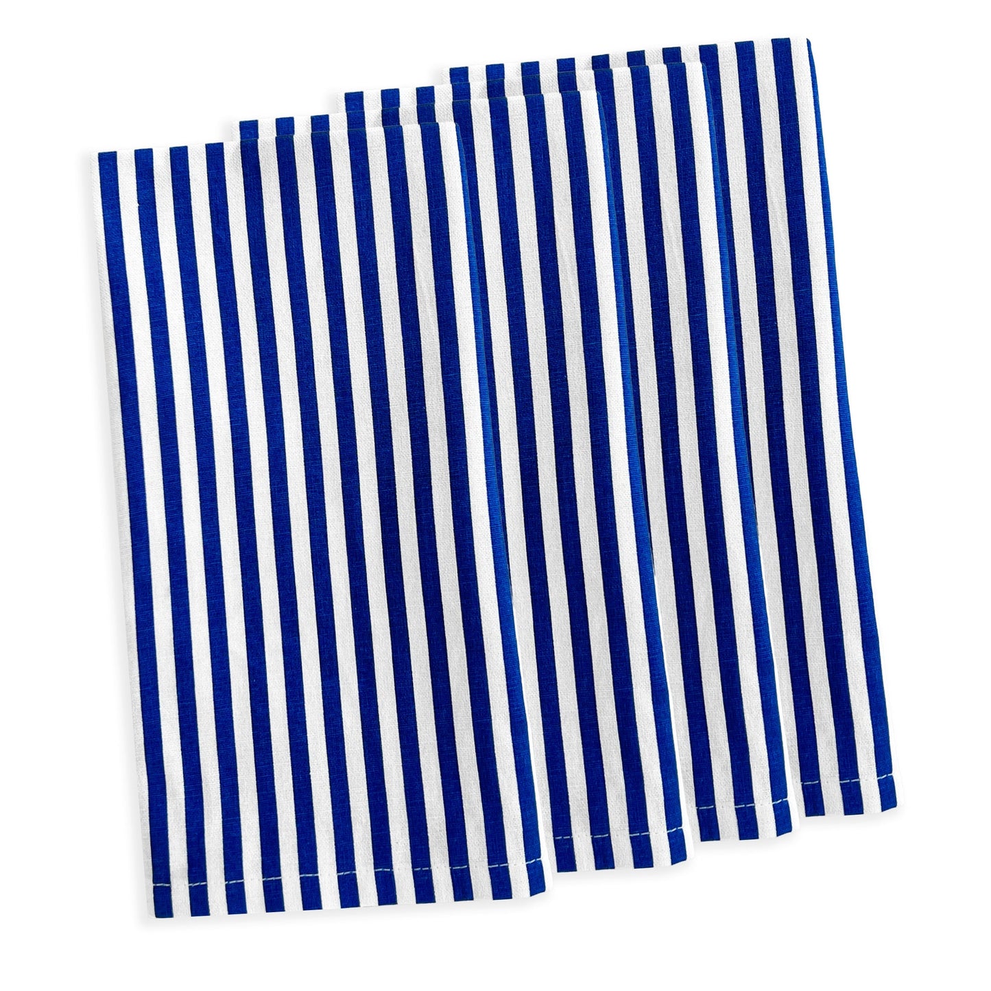  Pinstripe Dinner Napkins In Blue Set/4