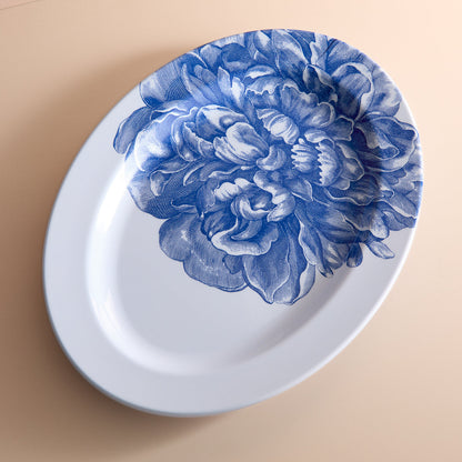  Peony Melamine Oval Rimmed Platter