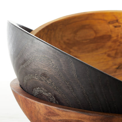  Ebonized Oak 13" Handcrafted Serving Bowl