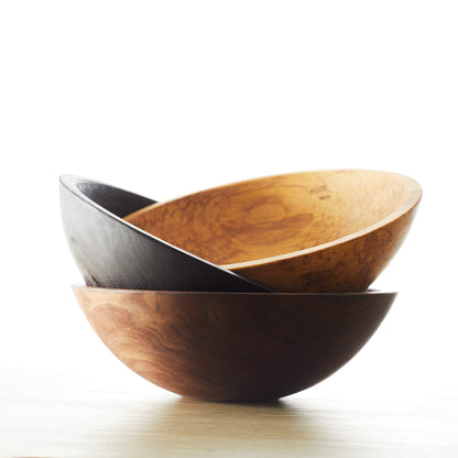  Ebonized Oak 13" Handcrafted Serving Bowl