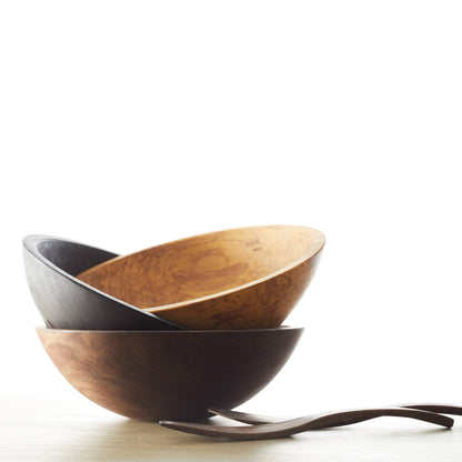  Ebonized Oak 13" Handcrafted Serving Bowl