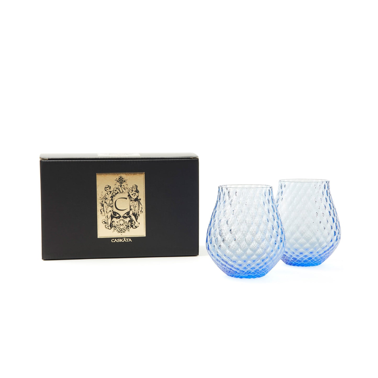  Phoebe Cobalt Stemless Wine Glasses