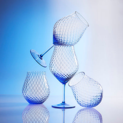  Phoebe Cobalt Stemless Wine Glasses
