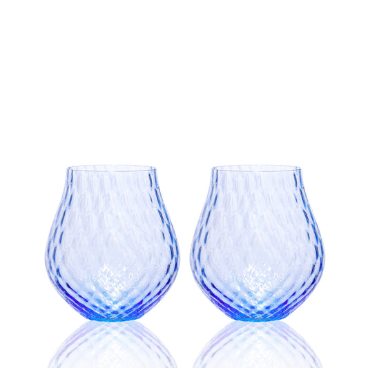  Phoebe Cobalt Stemless Wine Glasses
