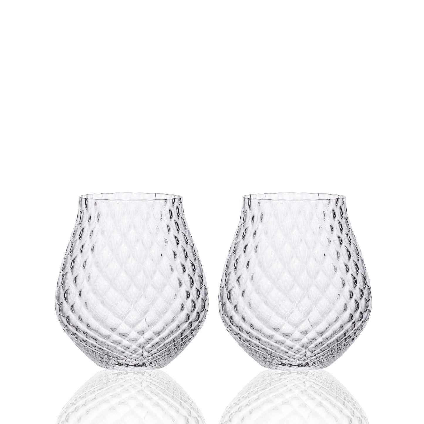  Phoebe Clear Stemless Wine Glasses