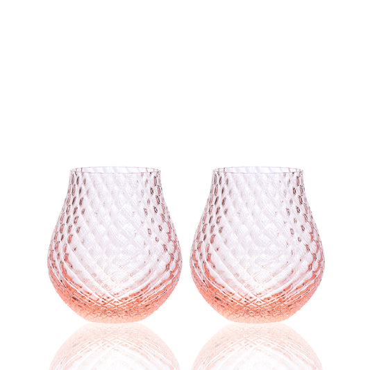  Phoebe Rose Stemless Wine Glasses