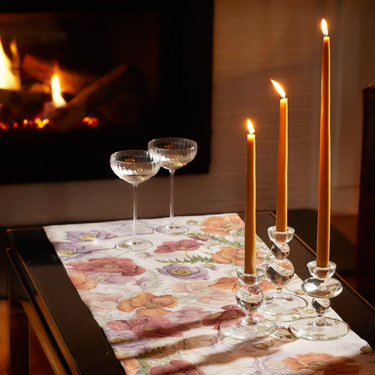  18" Ochre Taper Candles - Set Of 2