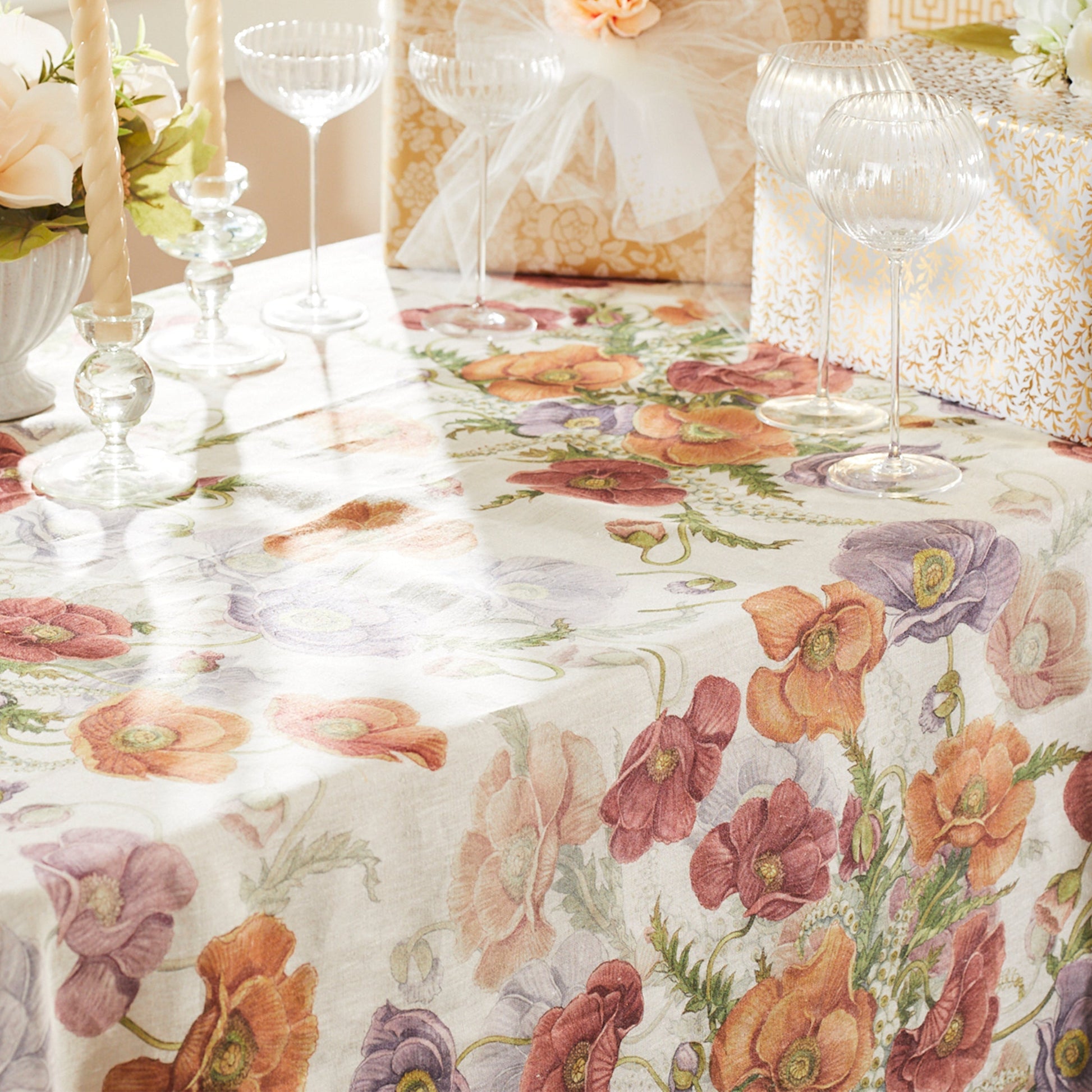  Poppies Linen Tablecloth