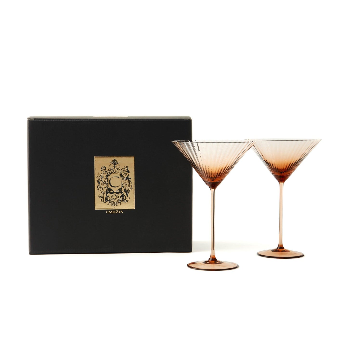  Quinn Amber Martini Glasses