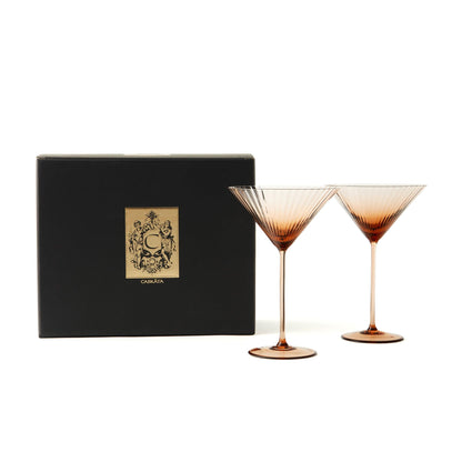  Quinn Amber Martini Glasses