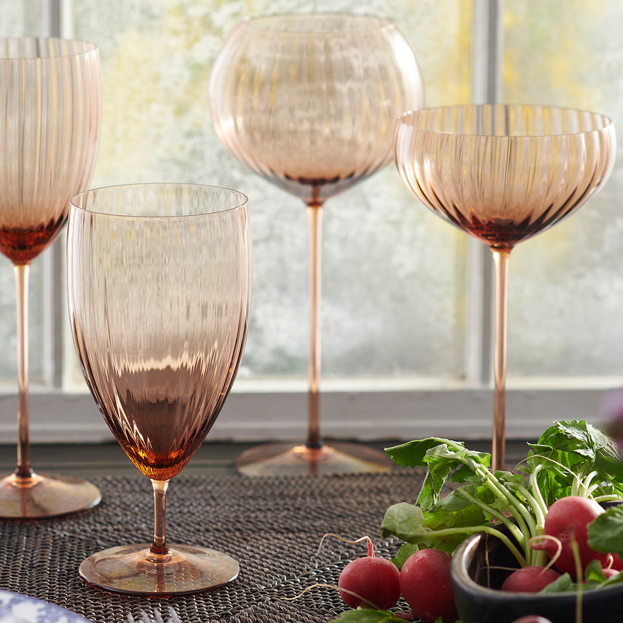  Quinn Amber Coupe Glasses