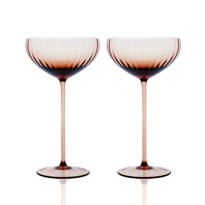  Quinn Amber Coupe Glasses