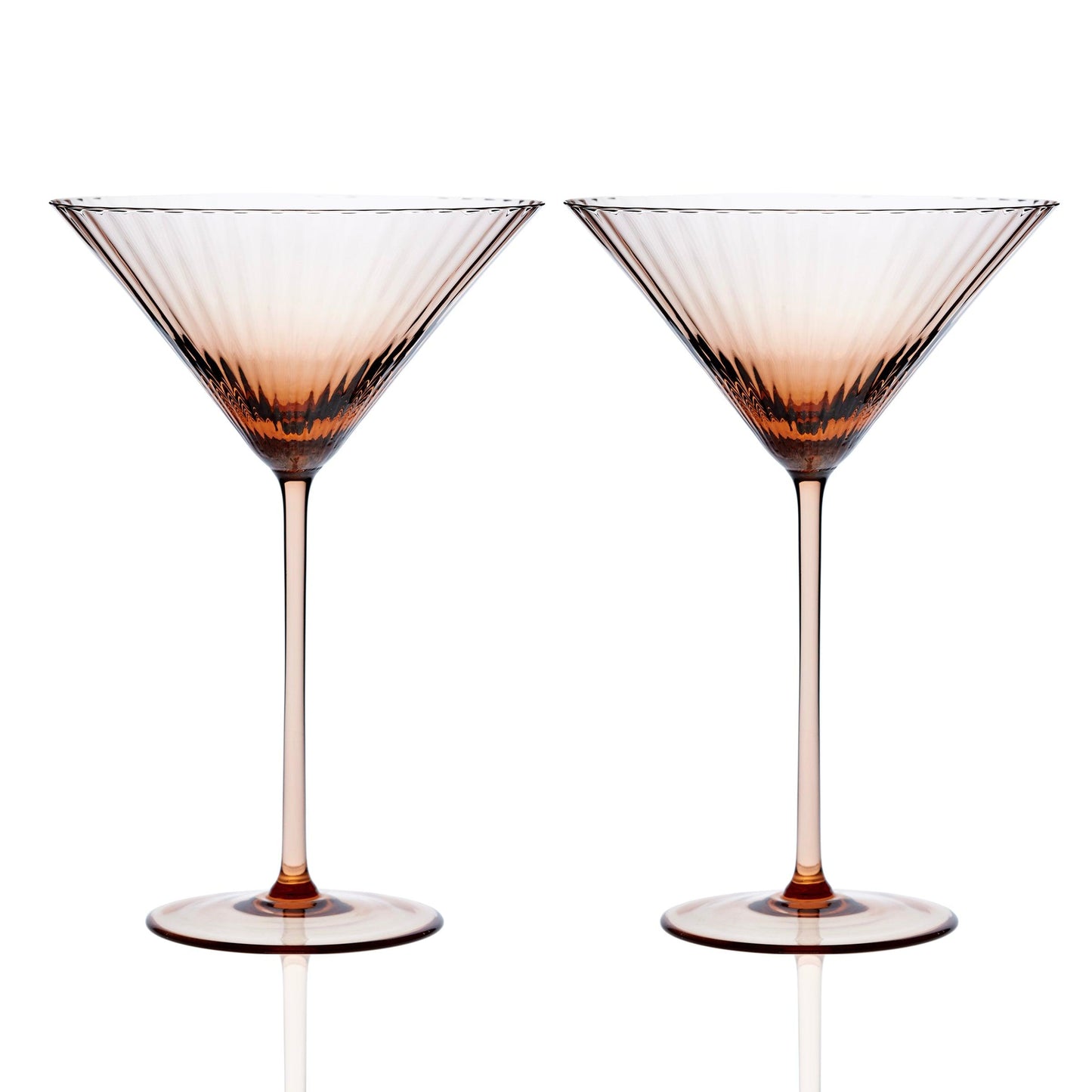  Quinn Amber Martini Glasses