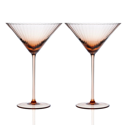  Quinn Amber Martini Glasses