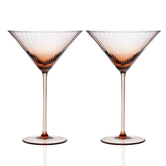  Quinn Amber Martini Glasses