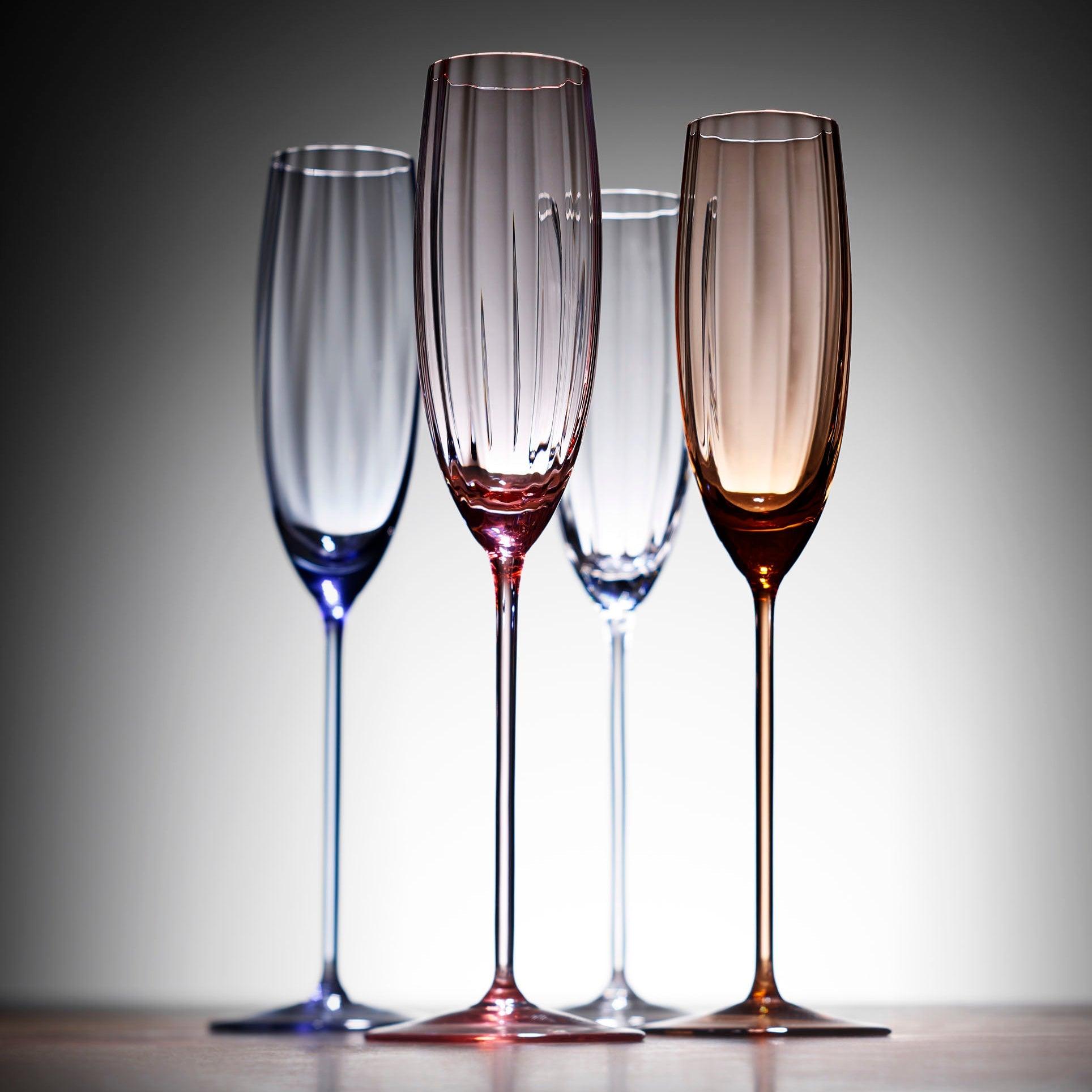  Quinn Rose Champagne Flute Glasses