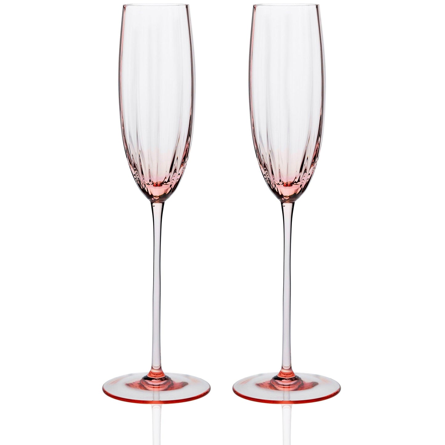  Quinn Rose Champagne Flute Glasses
